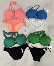 Victoria’s Secret Bombshell Push Up Bikini Set 34D Gold Hardware Rare Y2k picture