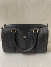 Vintage Gucci Accessory Collection Boston Bag Black GG Coated Canvas Italy 80s picture