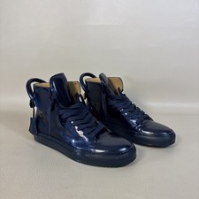 Blue Buscemi Patent Leather High Top Mens Shoes Size 42 picture