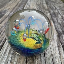 Studio Art Glass Paperweight looks like another planet 4