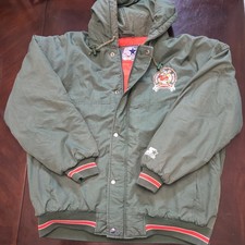 VINTAGE 1990s Starter Jacket University of Miami Men's Large RARE See Photos picture