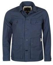 New Barbour Rowden Casual Jacket Mens L Navy Blue Cotton Utility Field Coat NWT picture