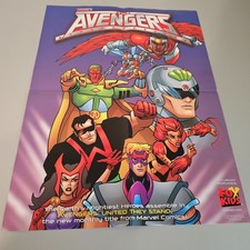 Vintage 1999 Marvel Avengers 18x24 Poster United They Stand Fox Kids Promo picture