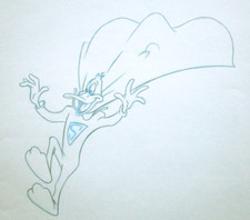 SIGNED DAFFY DUCK  SUPERMAN DC Warner Brothers ORIGINAL animation cel DRAWING picture
