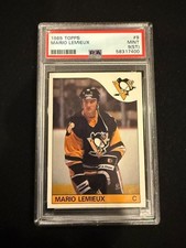 1985/86 Topps Mario Lemieux Rookie Card PSA 9(ST) Nicely Centered picture