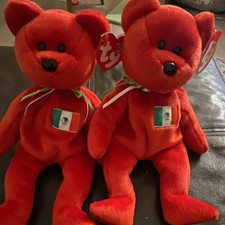 Ty Beanie Buddies Chili Red Bear Plush Lot of 2 Mexico Flag 1997 Vintage picture