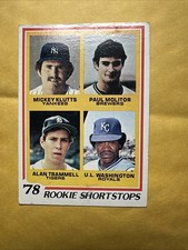 1978 Topps Rookie Shortstop Paul Molitor, Alan Trammell, UL Washington #707 (RC) picture