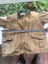 Vintage CC FILSON Co Tin Cloth Hunting Jacket 635 Sz Med Waxed Cotton Fishing picture