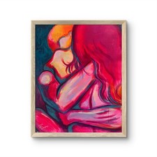 @FearlessPaints Abstract Romantic Embrace Love 24x30 Canvas Original Painting picture