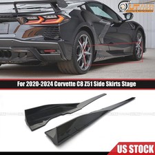 For 2020-2024 Corvette C8 Z51 Winglet Side Skirt Extension Carbon Flash picture