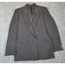 Mani by Giorgio Armani Double Breasted Blazer Mens 42 Black Peak Lapel Italy picture