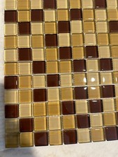 Dark Beige Mix Glossy Glass Mosaic 1