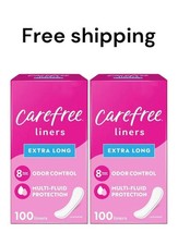 2 Pack of Carefree Panty Liners, Extra Long Liners, Unwrapped, Unscented | 100ct picture