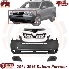 Front Bumper Cover Primed & Grille Assembly Kit For 2014-2016 Subaru Forester picture