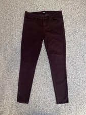 PAIGE Verdugo Ultra Skinny Jeans Womens 33 Plum Burgundy Stretch Denim Pants picture