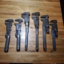Lot Of 6 Antique Railroad Monkey Wrench Trimo Billings Spencer Bemis And Call picture