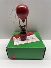 Allegro Russ Berrie Mouse Hot Air Balloon Ornament Vintage Christmas Dec #PD2025 picture