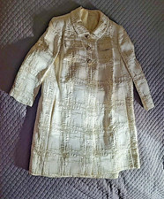 VTG 1960's Miss Branell Gold Lame Plaid 2 Pc Coat Dress Jackie O picture