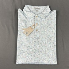 Peter Millar Golf Shirt Polo CS Summer Comfort Island Jammin Print XXL White NWT picture