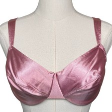 Vintage Delicates Second Skin Underwire Bra Women 36C Pink Satin Shiny 7973 picture