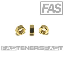 (25) M6-1.00 Solid Brass DIN934 Metric Finished Hex Nut 6mmx1.00mm QTY:25 picture