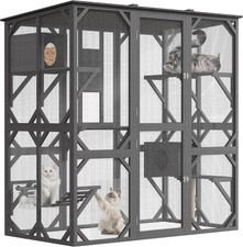 Catio Large Walk in Outdoor Enclosure Cat Run with Lockable Double Doors picture