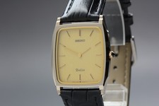 [Exc+5]  SEIKO DOLCE 9530-5030 Tungsten Gold Dial Quartz Men's Watch Rectangle picture