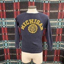VTG 60s Champion Running Man Michigan Wolverines Sweatshirt USA 100% Cotton S picture