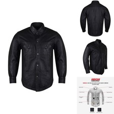 Vance Leather HMM504 Men's Concealed Carry Black Leather Biker Shirt XL picture
