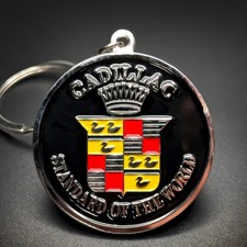 Cadillac Badge Keychain Vtg Metal Emblem Escalade DeVille Eldorado ATS XT5 Gift picture