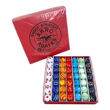 Akro Agate “Shoot Straight As A Kro Flies” boxed marble set picture