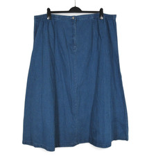 NWT ROAMAN'S Blue Denim PLEATED Elastic Sides SLIT BACK A-Line JEAN SKIRT J8/30W picture