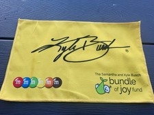 KYLE BUSCH NASCAR BRISTOL CUP NIGHT RACE TOWEL #18 M&M YELLOW TRIBUTE EXCLUSIVE picture