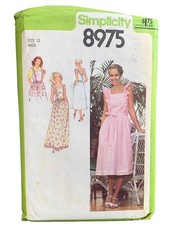 Vintage Simplicity 8975 Sewing Pattern 1970s Misses Dress Apron Size 12 picture