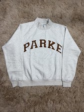 Parke Women Varsity Mockneck Fleece Gray/Moca Brand New L/XL picture