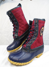 L.L. Bean Explore the Maine Woods Duck Boots Women's 7 M Red Quilted USA Special picture