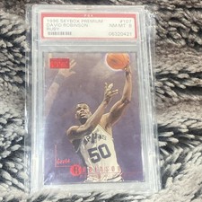 PSA 8 David Robinson 1996 Skybox Premium Rubies #107 Low Pop HOF  Spurs Ruby 90s picture