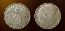 1939 Germany Third Reich 2 Reichsmark Silver 0.625 KM#93 E (Munich) 🇩🇪  picture