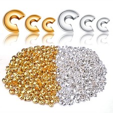 Aylifu 600pcs 3mm/4mm/5mm Crimp Bead Small, Gold,sliver(0.12/0.15/0.19inch) picture