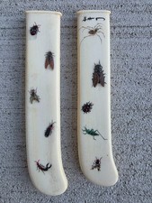 Antique Japanese Carved Knife Handles – Meiji / Taisho Period Style – Insect Mot picture