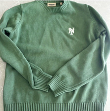 NYON Men's Green Crew Neck Knit Pullover XL Sweater Embroidered Logo Long Sleeve picture