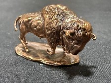 .999 Fine Pure Copper Bison - Bull Statue- Figurine picture