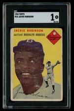 1954 Topps #10 Jackie Robinson Brooklyn Dodgers Card HOF SGC 1 PR (68405) picture