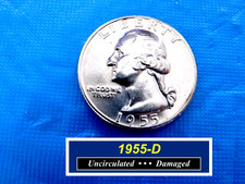 1955-D Quarter ➪ VERY LOW Mintage ➪  MINT Luster ➪ Damaged as Pictured ➪ 255da picture