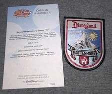 DISNEYLAND MATTERHORN CAST MEMBER UNIFORM PATCH RARE WITH DISNEY COA VINTAGE  picture