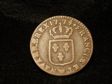 1774 France Louis XV 1 Sol Copper Coin picture