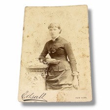 Antique Cabinet Card Woman Portrait Edsall West Side Gallery NYC New York NBX picture