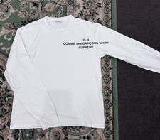 Supreme Comme Des Garcons CDG Long Sleeve T-shirt Tee White SIZE XL MENS picture
