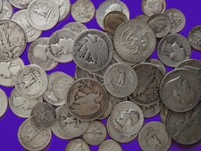 90% JUNK SILVER $1.40 FV Pre-1965  Half-Dollars,, Quarters and dimes Lot js001 picture