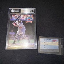 1997 Minnesota Twins Kirby Puckett Weekend AUTO Signed 5x7 Card Beckett COA picture